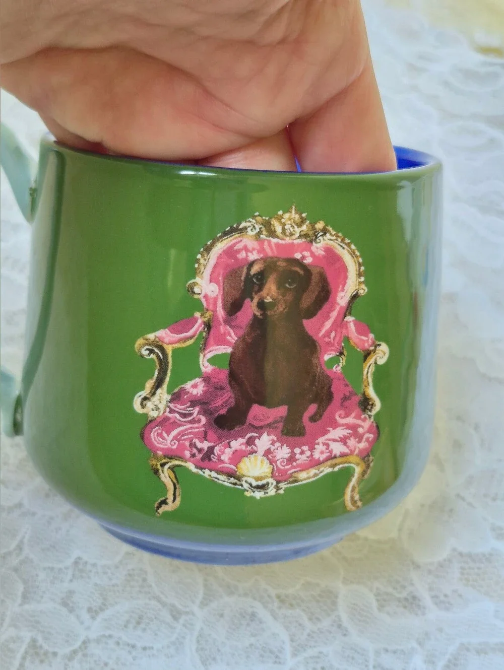Anthropologie Raphael Balme Dachshund Dog Coffee Cup